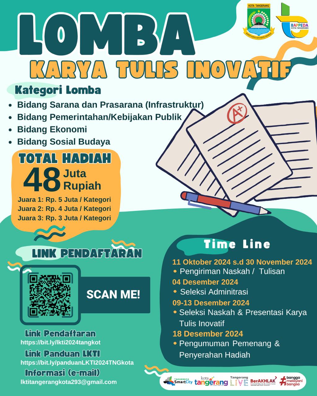 Penghujung Tahun 2024, Bappeda Kota Tangerang Selenggarakan Lomba Karya Tulis yang Inovatif