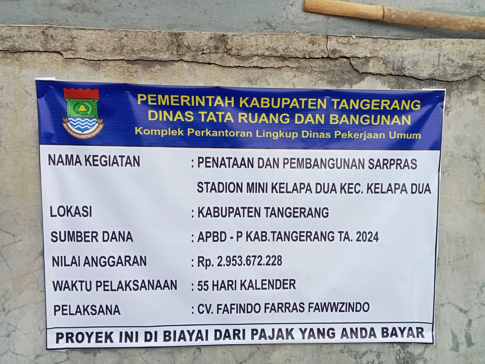 Dugaan Kongkalikong dalam Proses Tender Stadion Mini Kelapa Dua semakin nyata