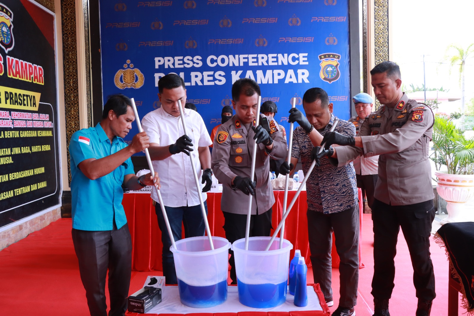 Polres Kampar Musnahkan 3,4 Kg Sabu dan 181 Pil Ekstasi, Ajak Masyarakat Bersama-sama Memberantas Narkoba